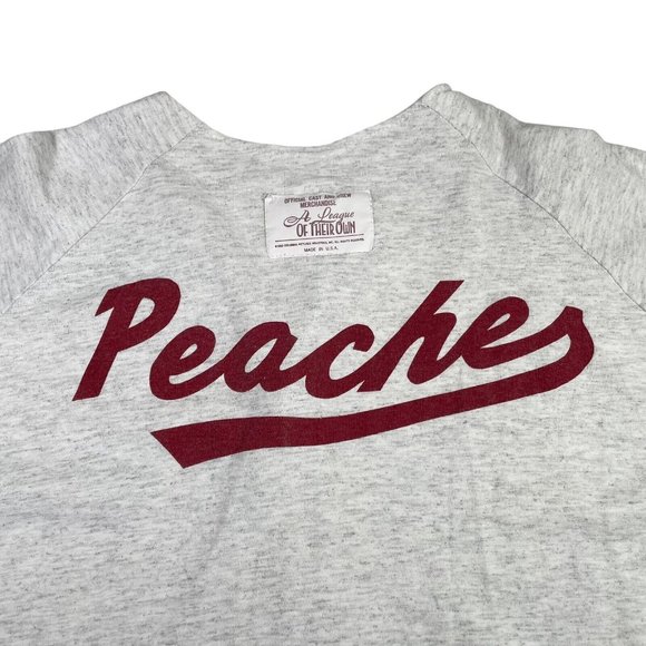 VTG 1992 A League Of Their Own Movie Cast Crew Baseball Jersey Shirt Peaches- XL - Picture 6 of 11